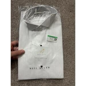 NWT Neil Allyn Tuxedo Shirt Mens XS 32/33 White Laydown Collar Pleated